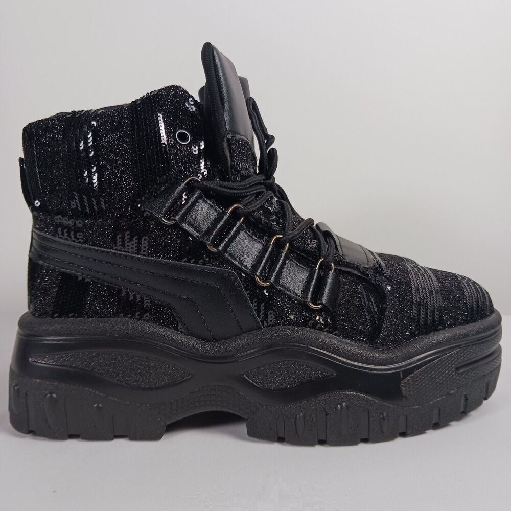 Cape Robbin Women's Berserk Sequined Combat Boots Size 7 New